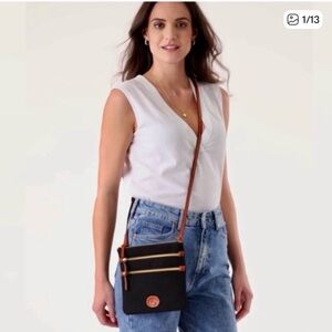 Dooney & Bourke Black Bag with Brown Logo